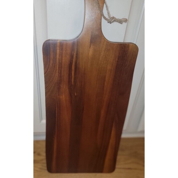 Elegant Acacia Paddle Serving Board Edge Grain Flat Bread Loaf Cutting Board NEW - Picture 15 of 16